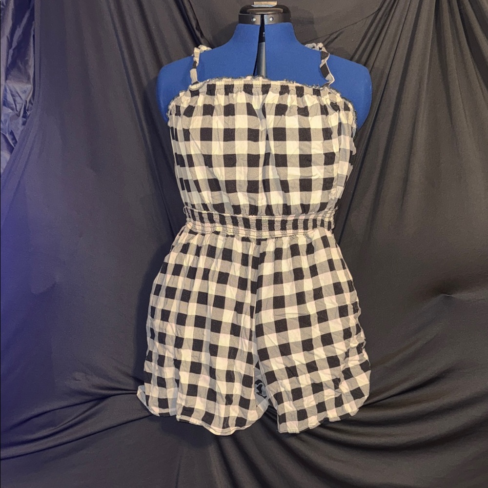 torrid Black & White Gingham Romper